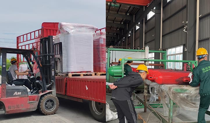 Fire cylinder delivery site display and product introduction